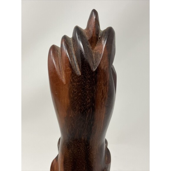 Hand Carved Tribal Tiki Face Bust Statue BRAZIL South America Heavy Wood Vintage - Picture 16 of 16